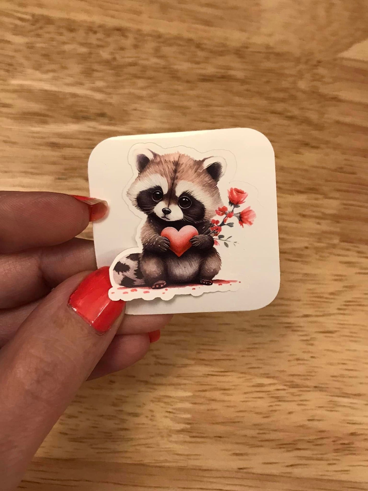 Valentine Racoon Sticker