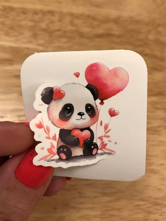 Valentine Panda Sticker