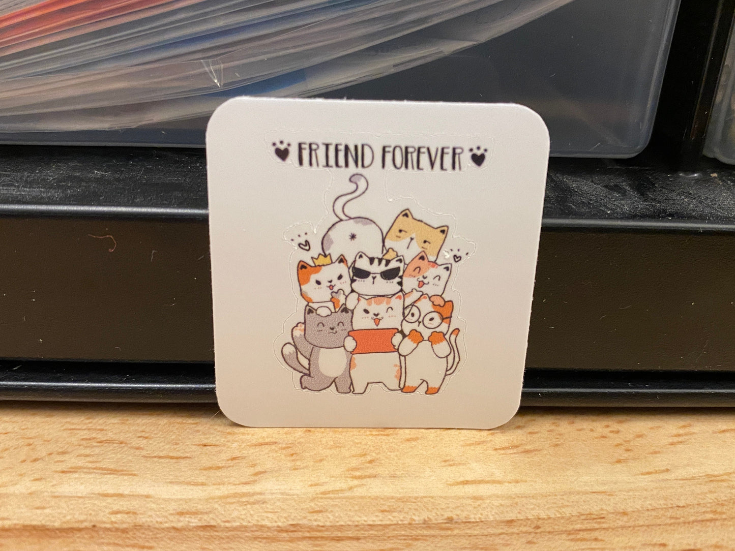 Friends Forever Cat STICKER, unicorn Sticker