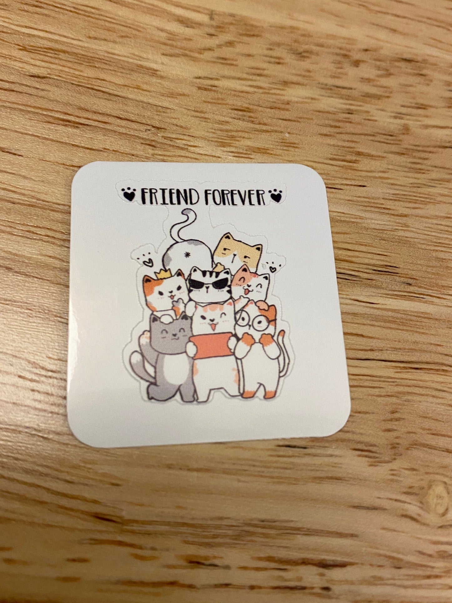 Friends Forever Cat STICKER, unicorn Sticker