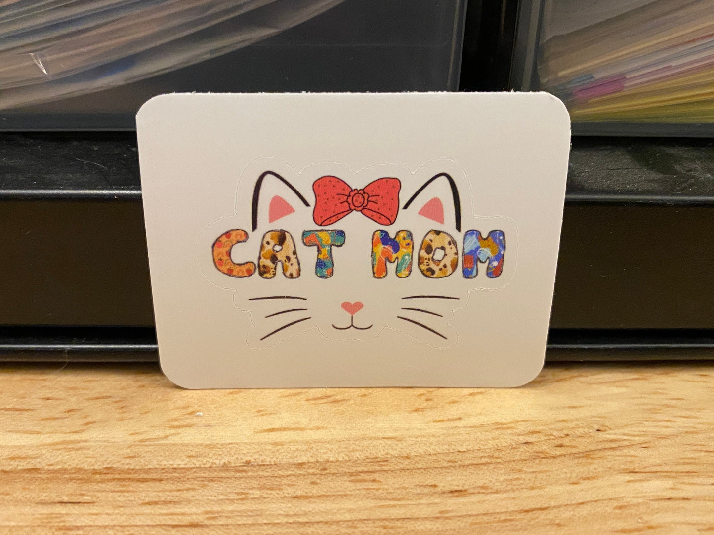 Cat Mom STICKER,| unicorn Sticker, Holographic option, Cute Cats Design Sticker, Mom Cat Sticker