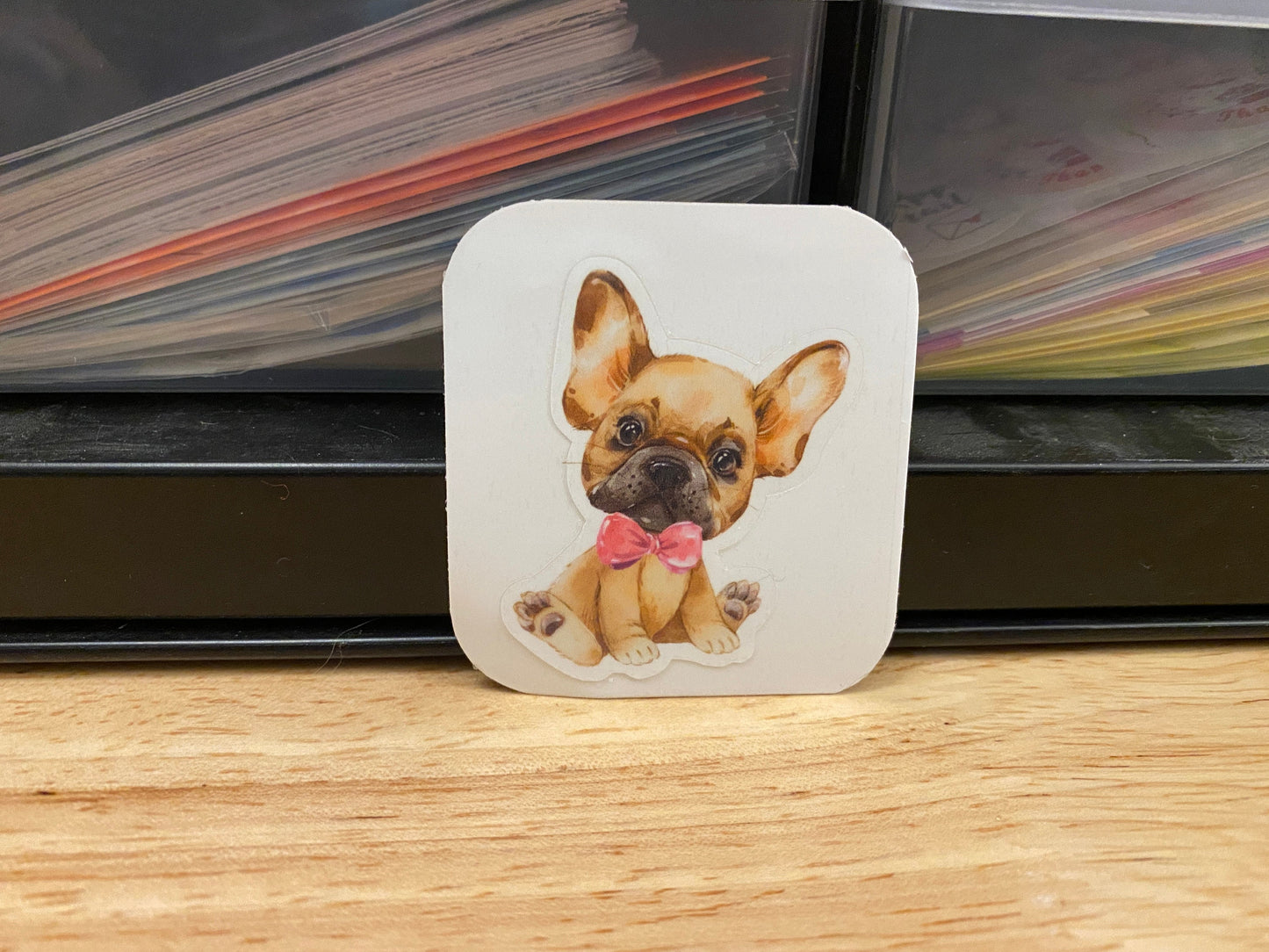 French Bull Dog with Bow STICKER