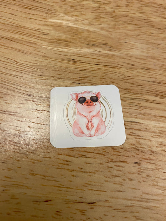 Boss Pig with Sunglasses and Tie STICKER
