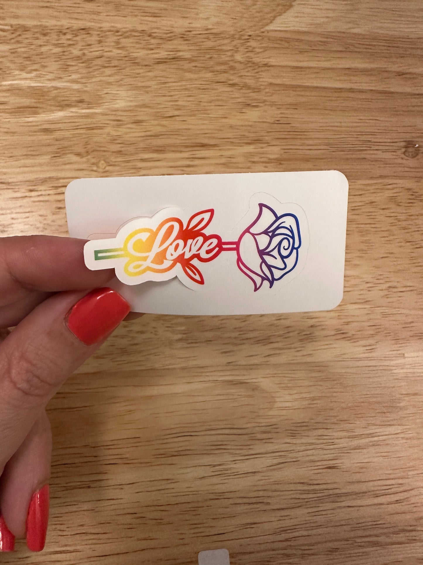 Rainbow Love Rose Sticker
