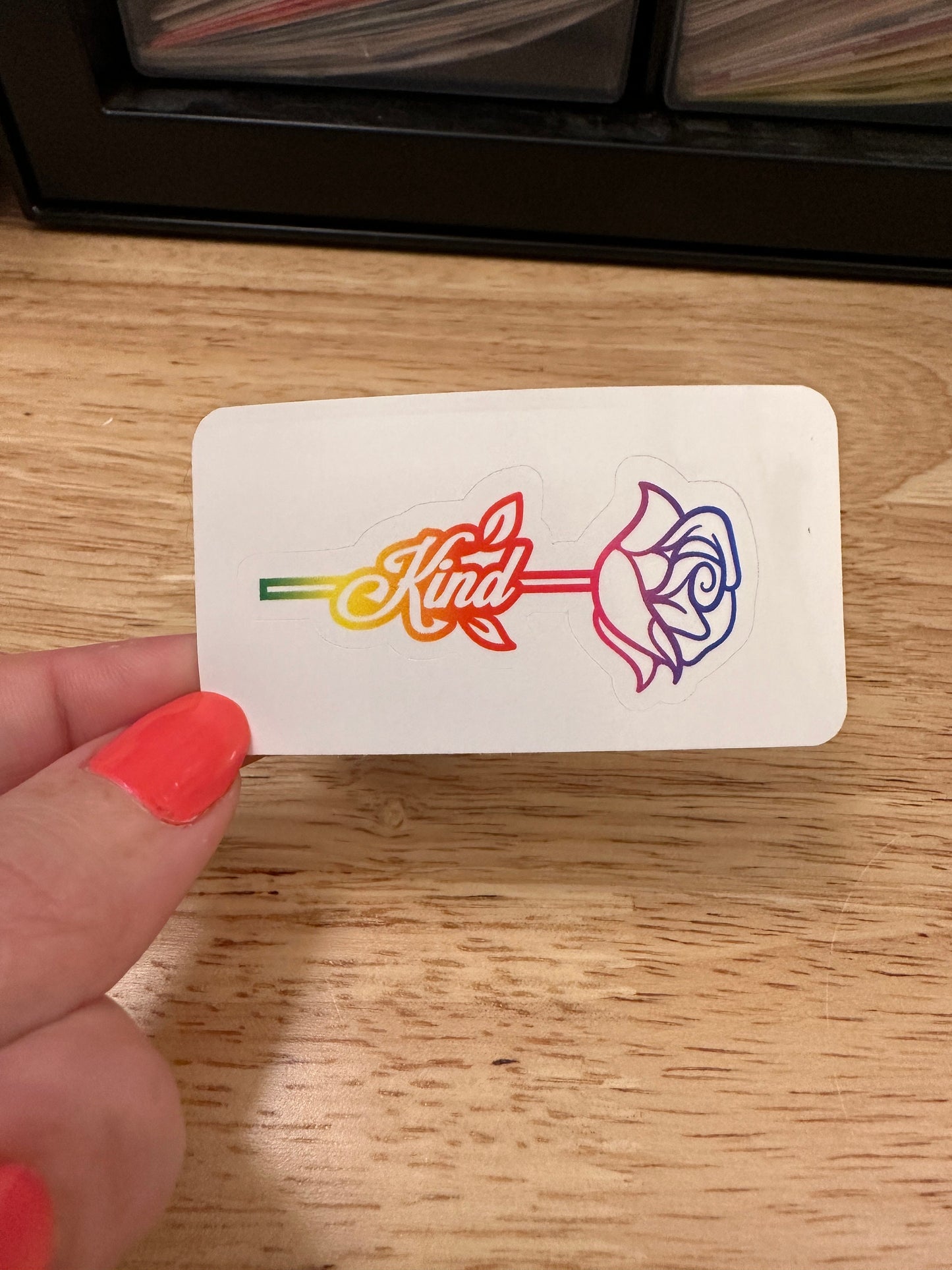 Rainbow Kind Rose Sticker