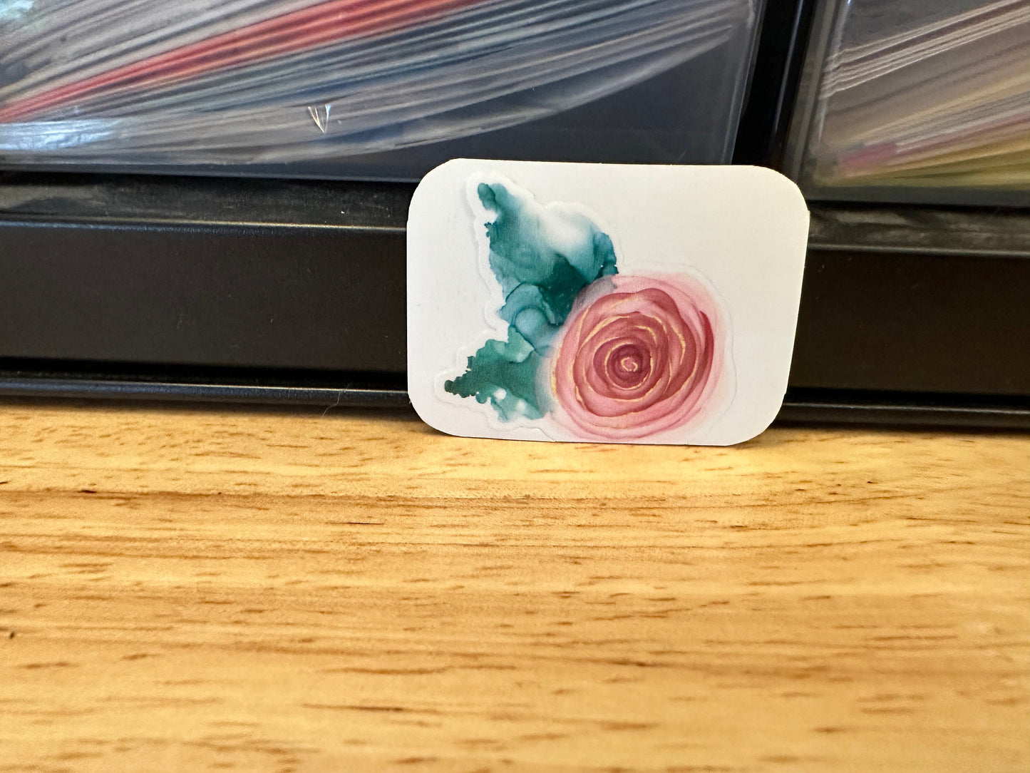 Watercolor Leafed Rose Sticker