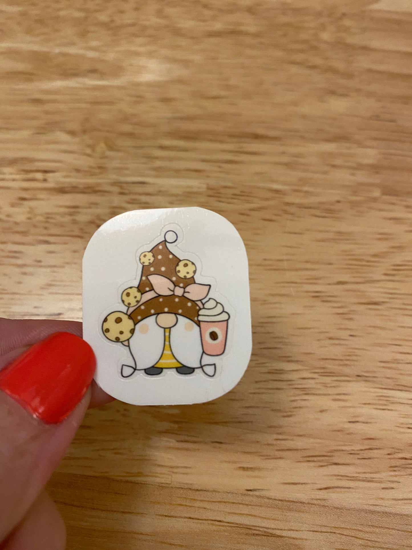 Gnome with Coffee and Cookie Sticker