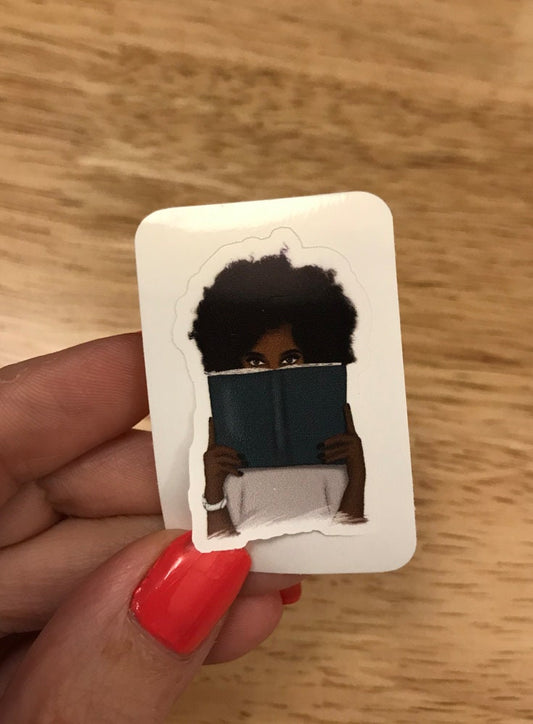 Nose in a Book Girl Sticker