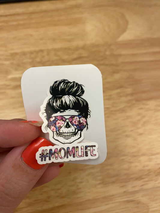 Skull #Mom Life sticker