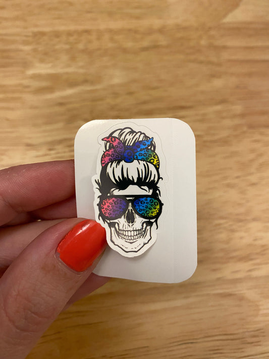 Ombre Skull with Sunglass Sticker