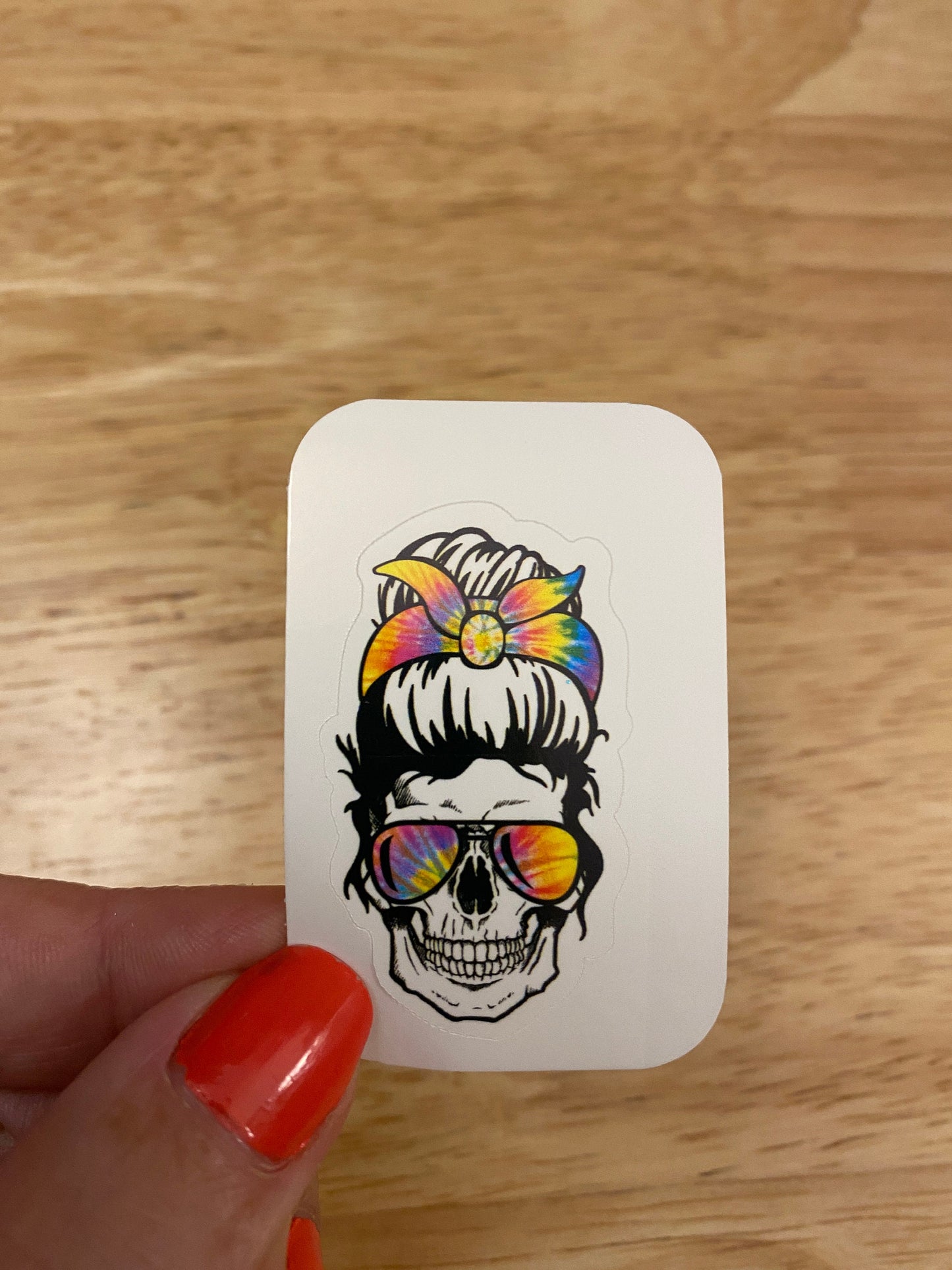 Tye Dye Skull Sticker