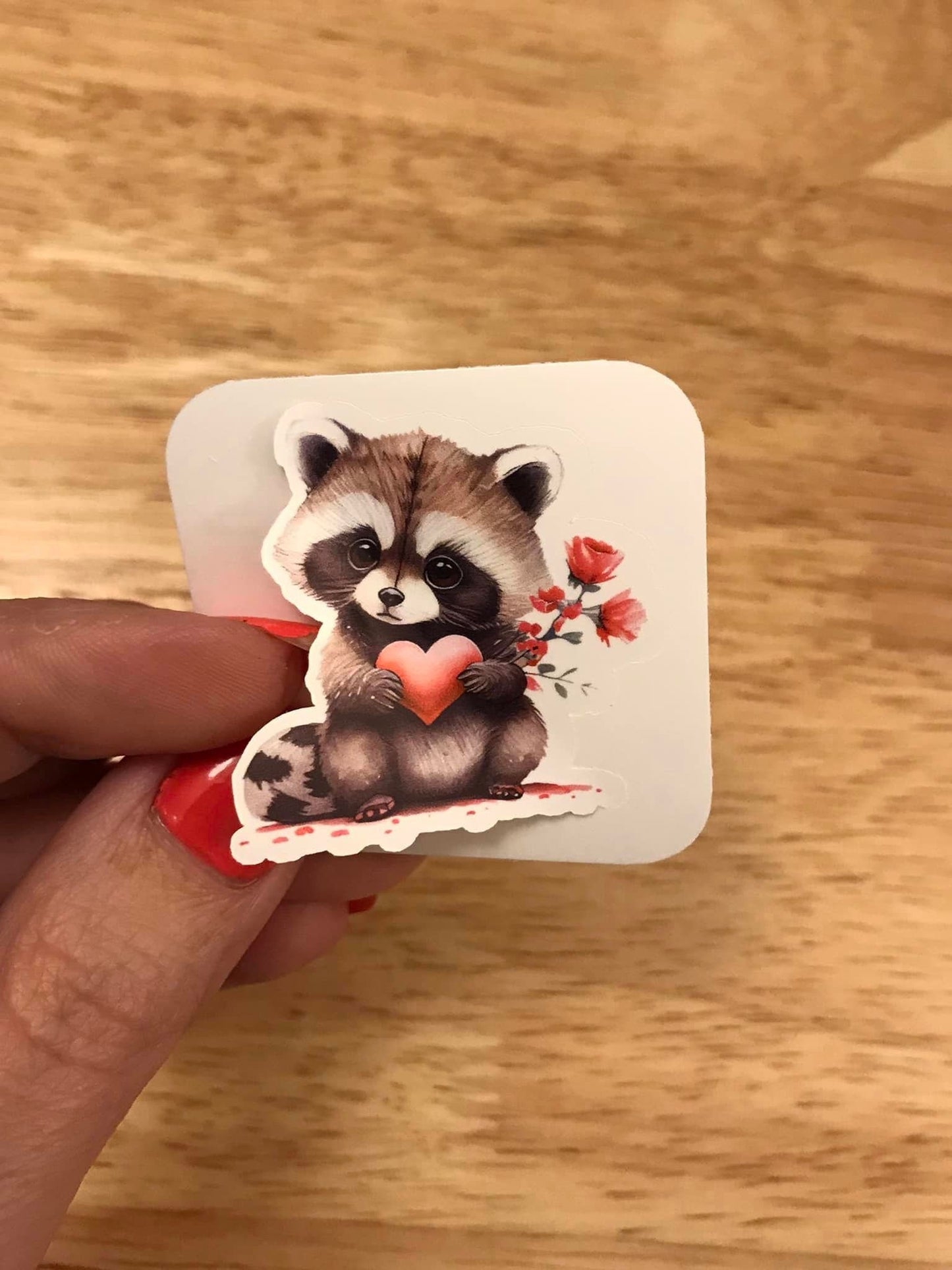 Valentine Racoon Sticker