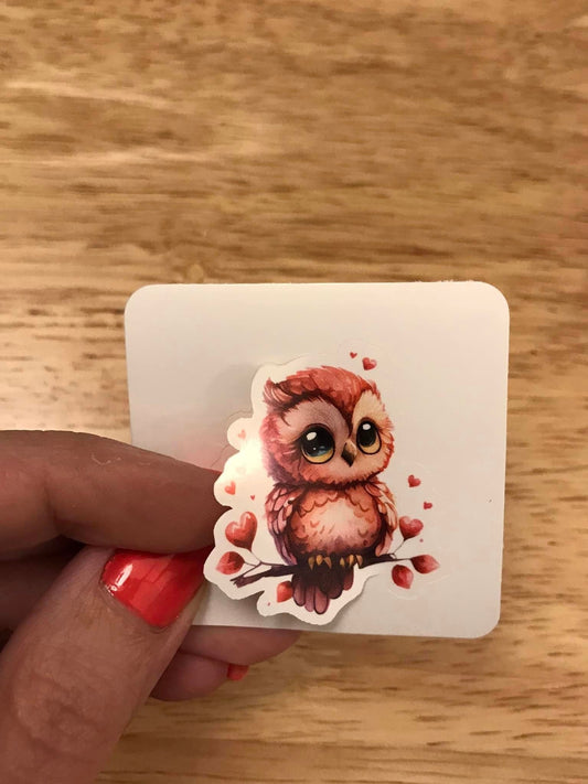 Valentine Owl Sticker