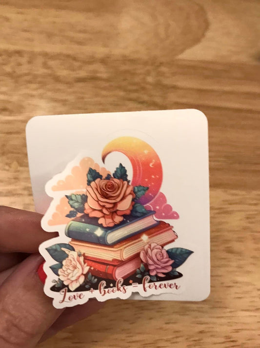 Love Books Forever Sticker