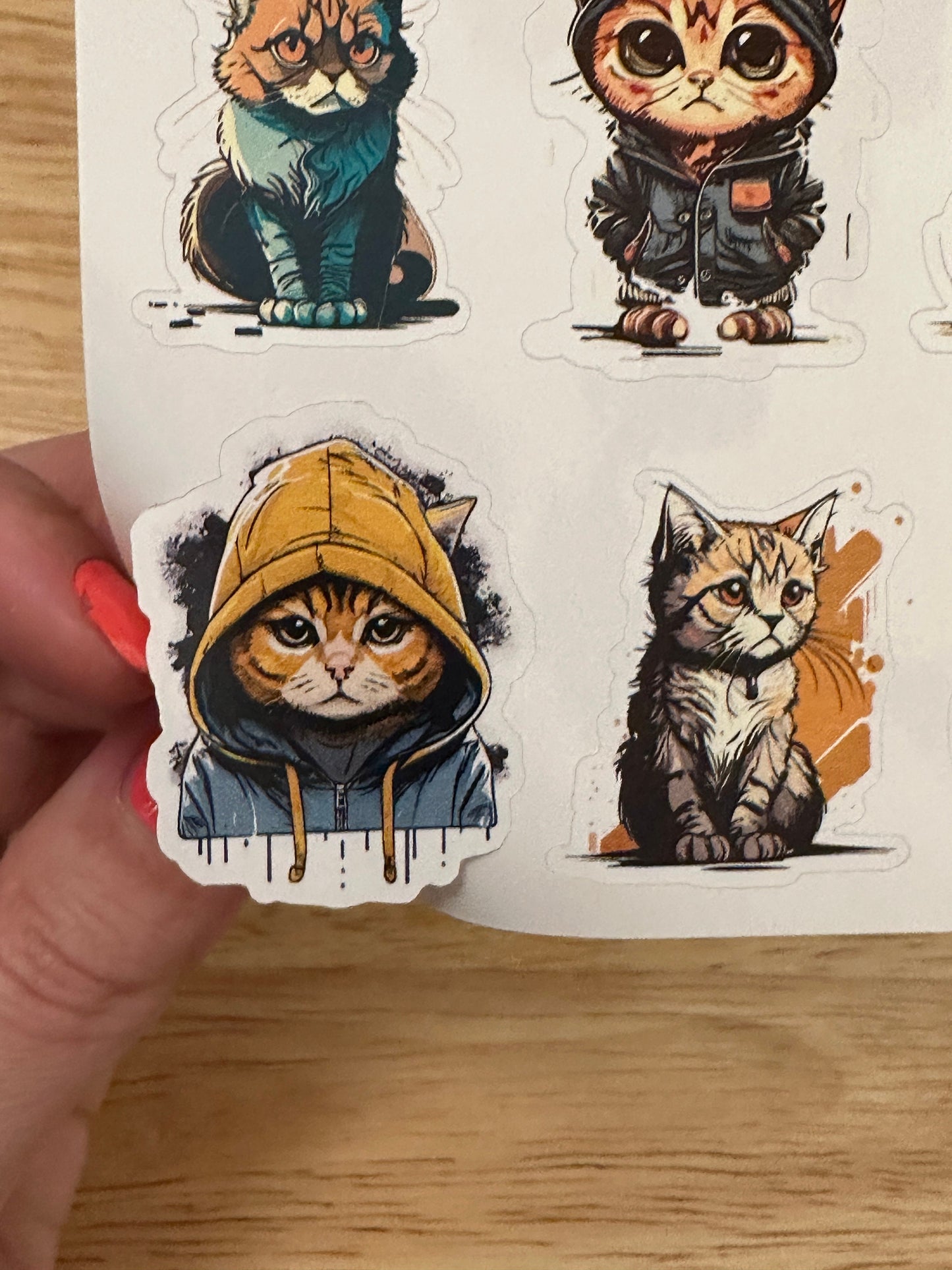 Hooded Cat Planner STICKER, Cute Cat Planner Sticker, Cats with Jackets on stickers