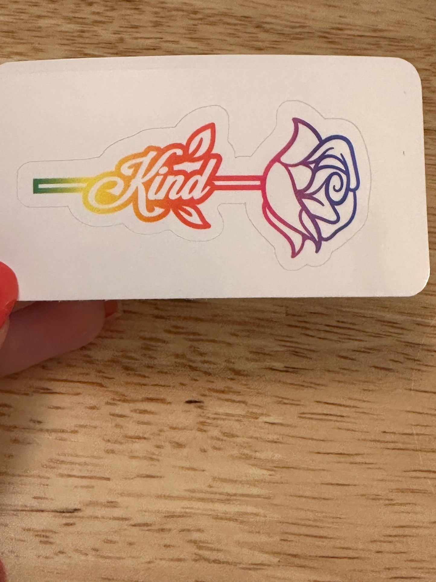 Rainbow Kind Rose Sticker