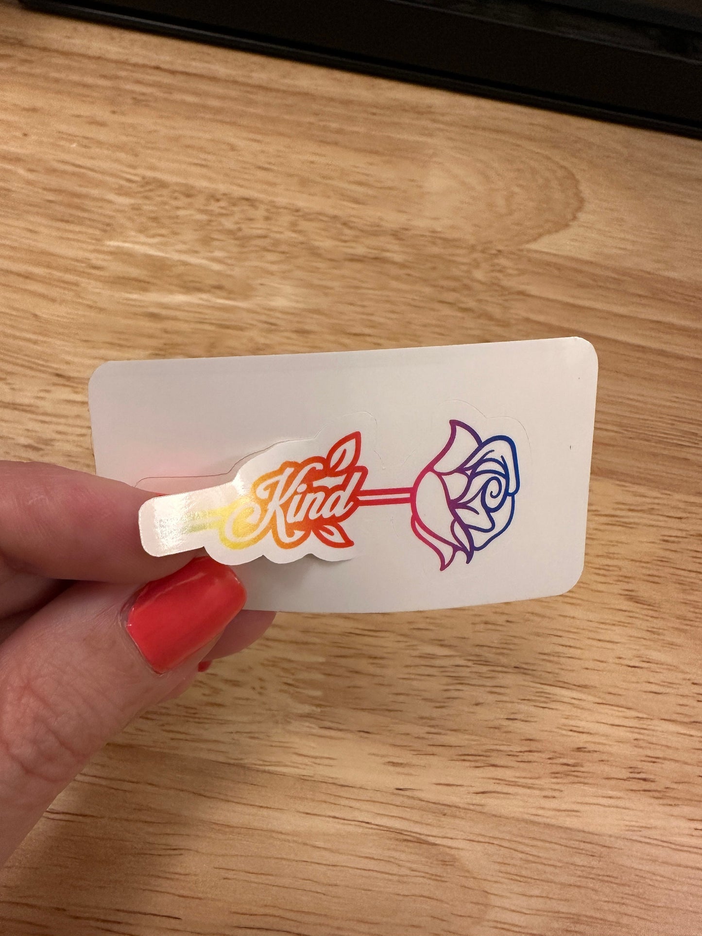 Rainbow Kind Rose Sticker