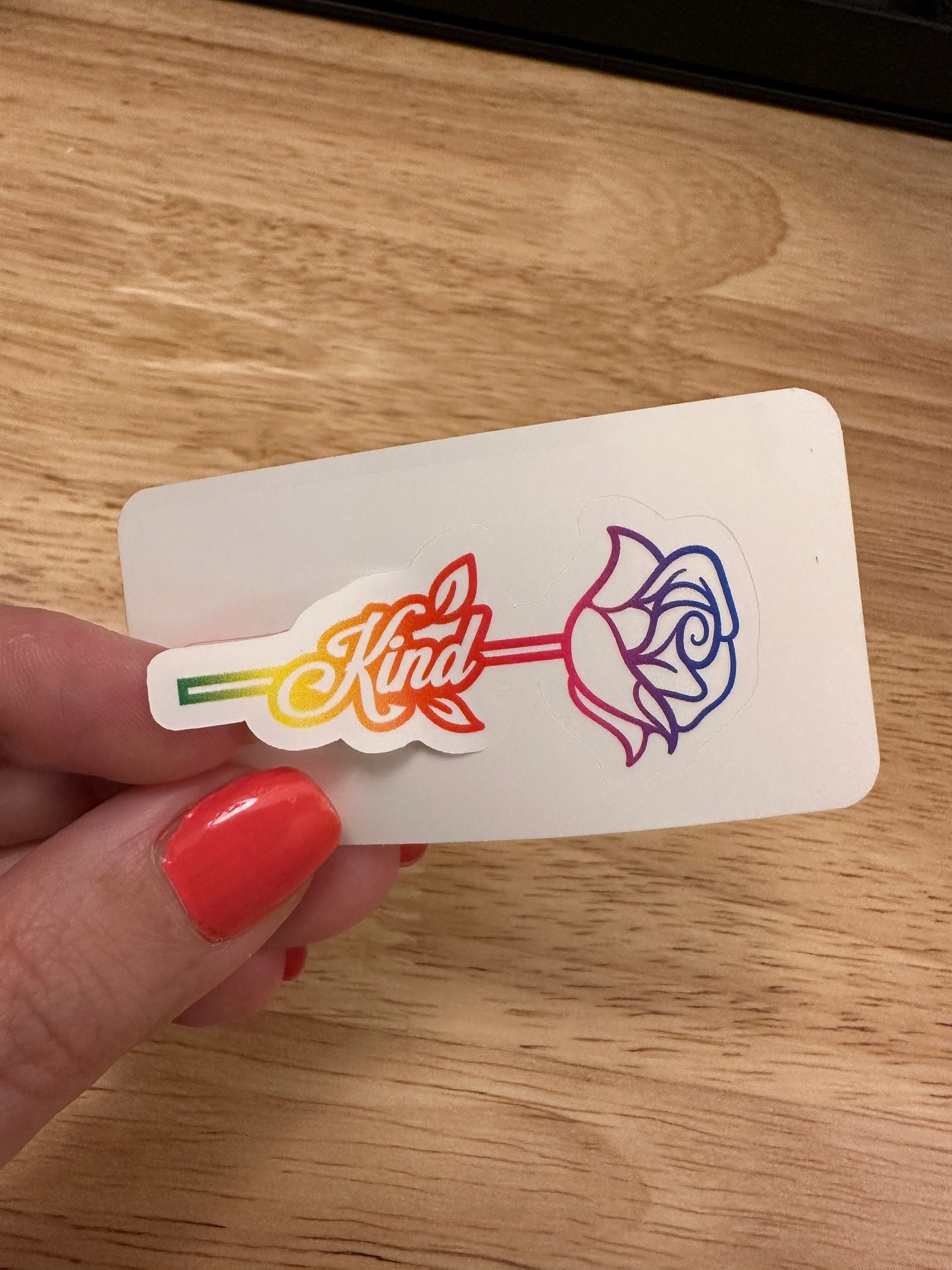 Rainbow Kind Rose Sticker