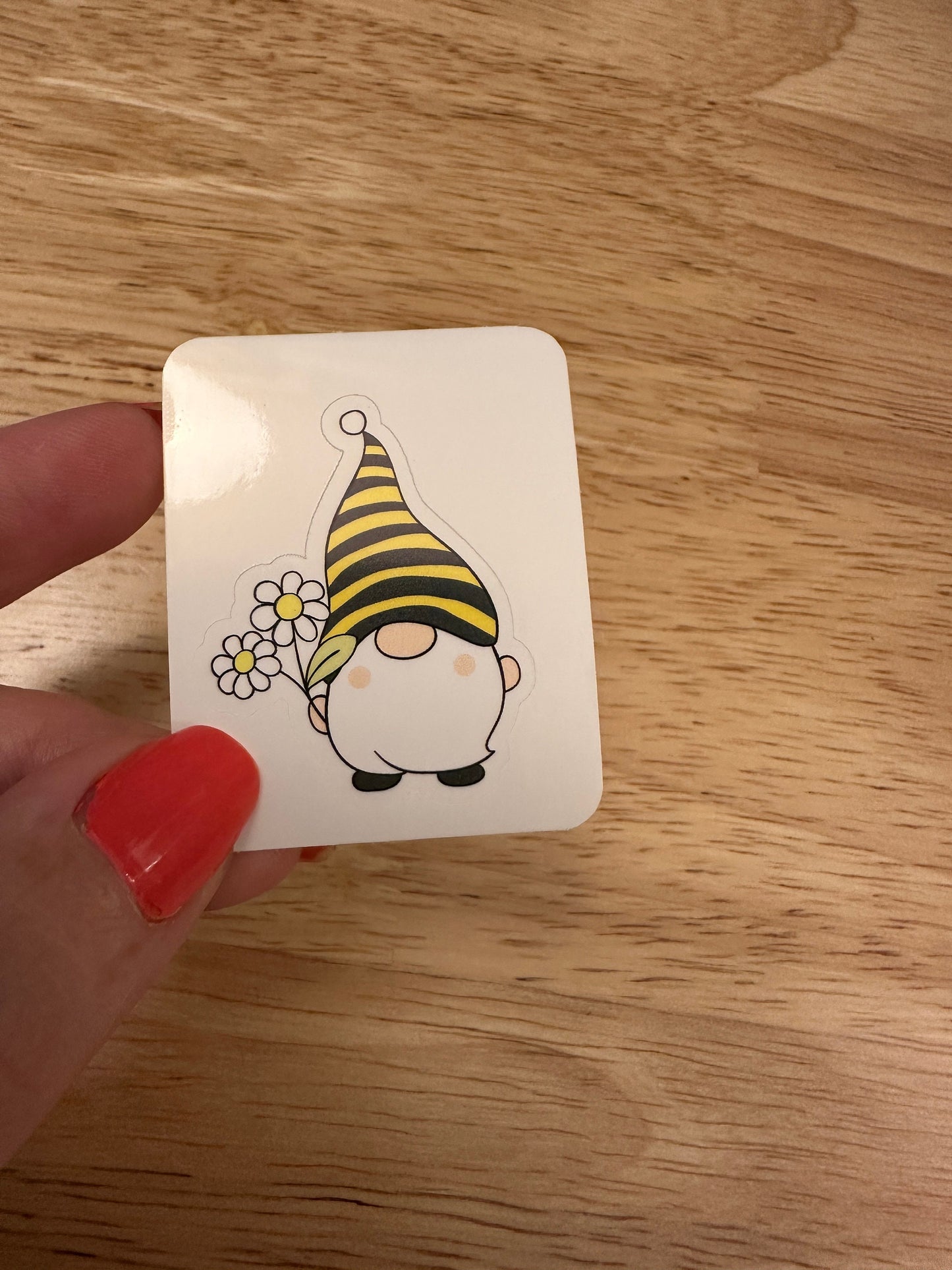 Bee Gnome with Daisy Sticker