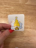Pigtails Bee Gnome with Daisy Sticker, Daisy with Gnome Sticker, Gnome and Flowers Sticker, Cute Gnome with Bee outfit