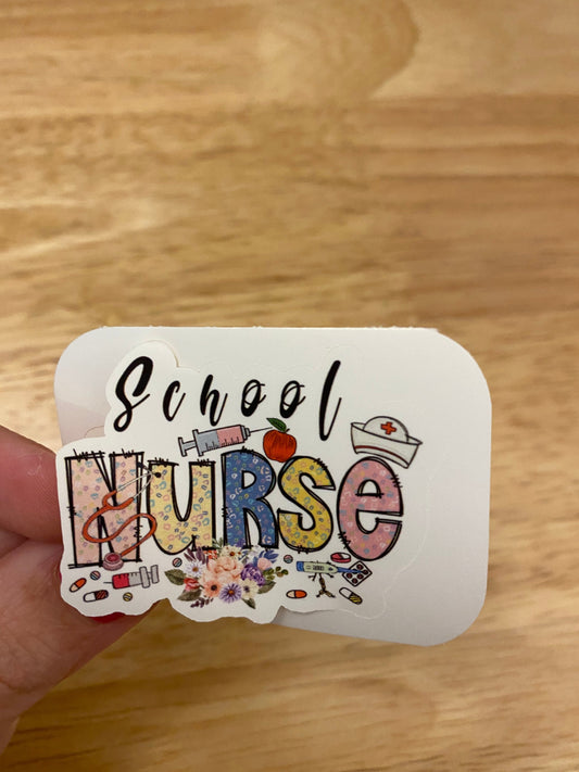 School Nurse Sticker, Licensed School Nurse Sticker, Medical STICKER, Cute School Design Sticker,  Nurse Sticker