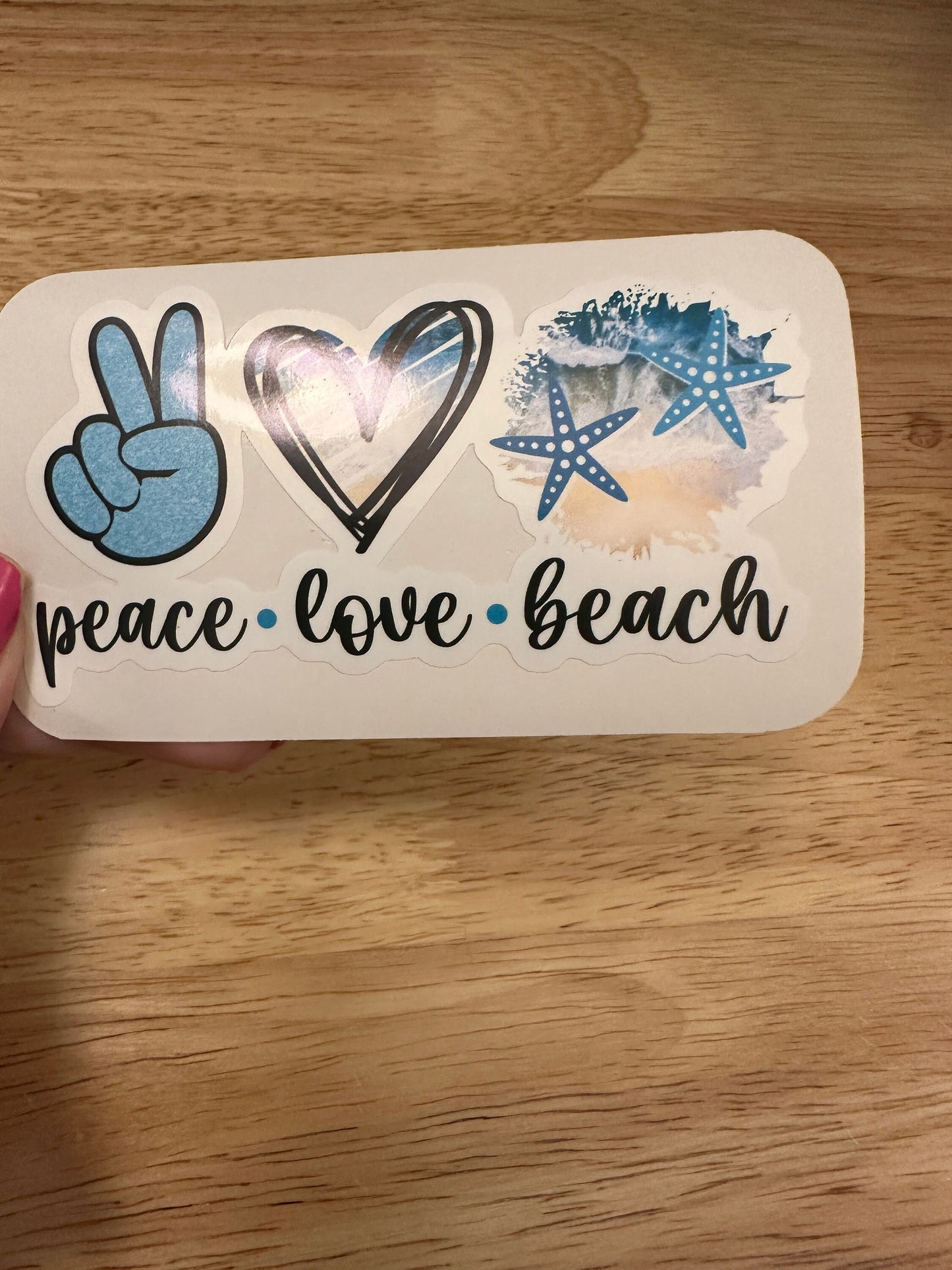 Peace Love Beach Sticker, Beach Sticker, Ocean Sticker | Cute Love Beach Design Sticker, peach beach sticker, love beach sticker, vacation