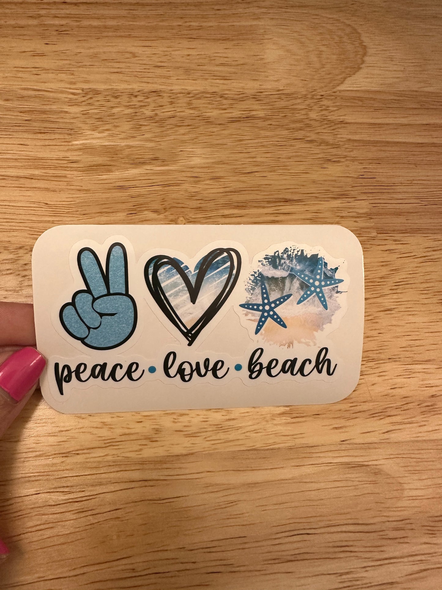 Peace Love Beach Sticker, Beach Sticker, Ocean Sticker | Cute Love Beach Design Sticker, peach beach sticker, love beach sticker, vacation