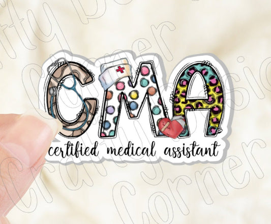 Leopard CMA Sticker, Certified Medical Assistant Sticker, Medical STICKER, Cute Medical Design Sticker,  Doctor Sticker