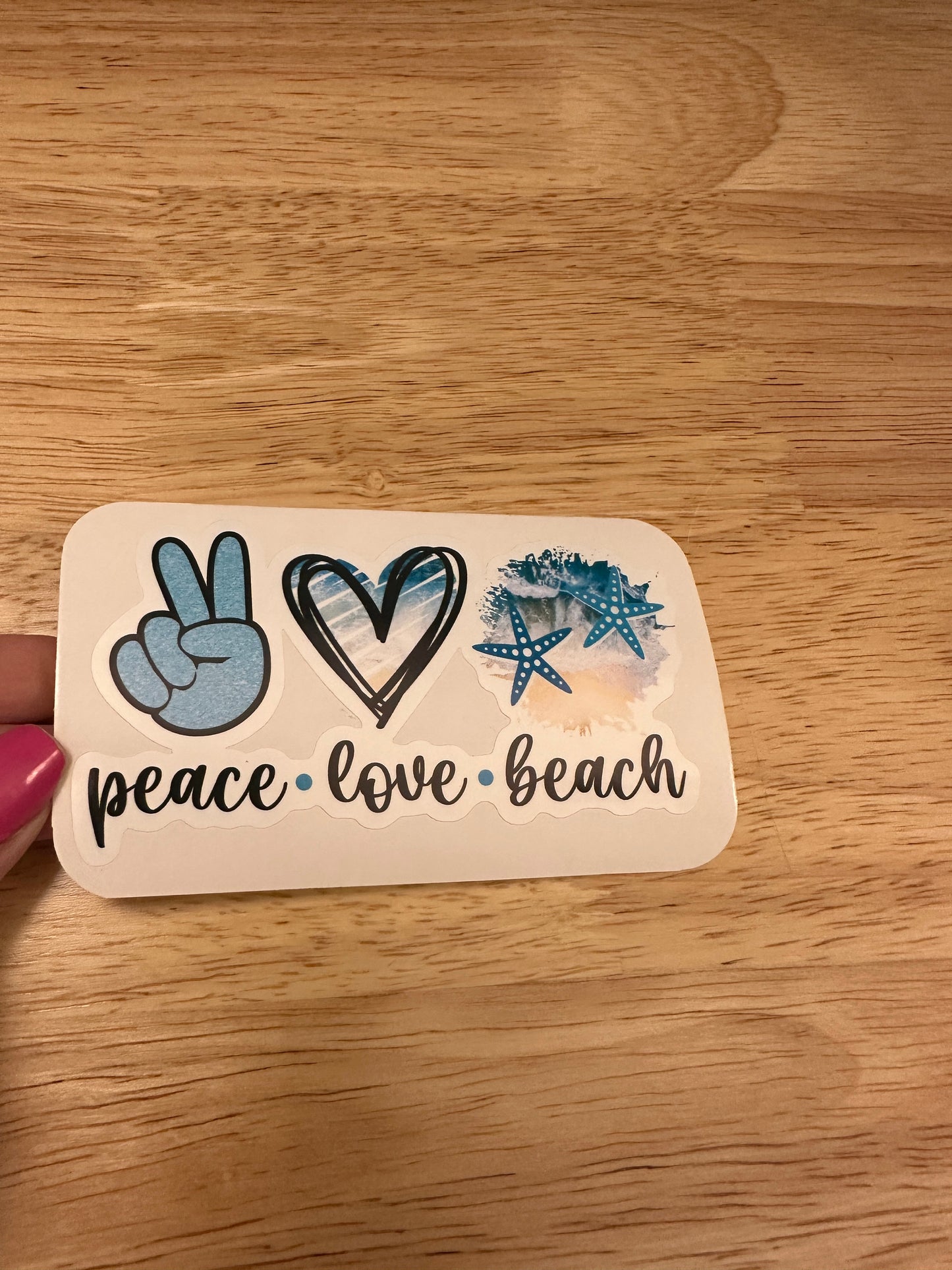 Peace Love Beach Sticker, Beach Sticker, Ocean Sticker | Cute Love Beach Design Sticker, peach beach sticker, love beach sticker, vacation