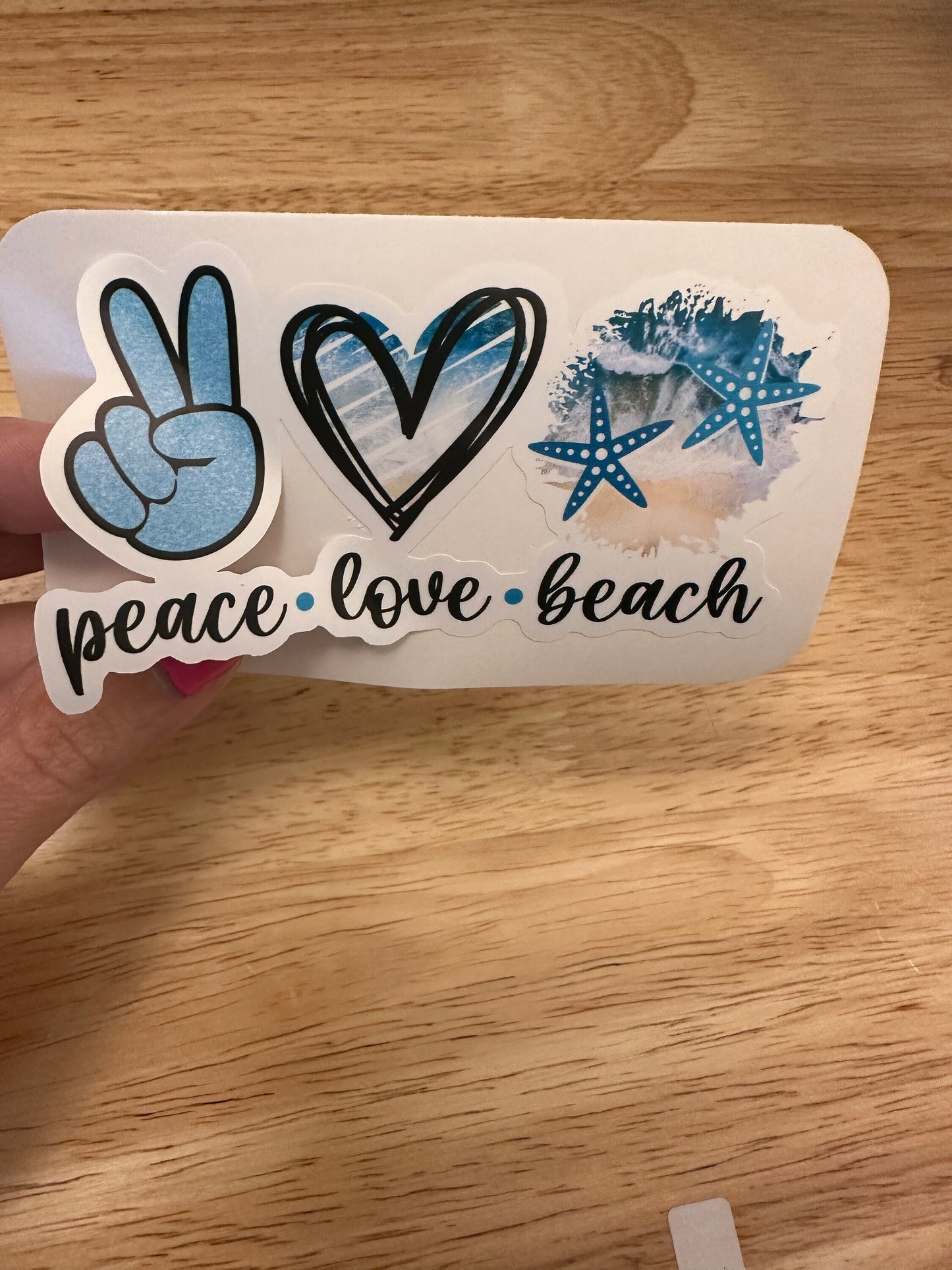 Peace Love Beach Sticker, Beach Sticker, Ocean Sticker | Cute Love Beach Design Sticker, peach beach sticker, love beach sticker, vacation