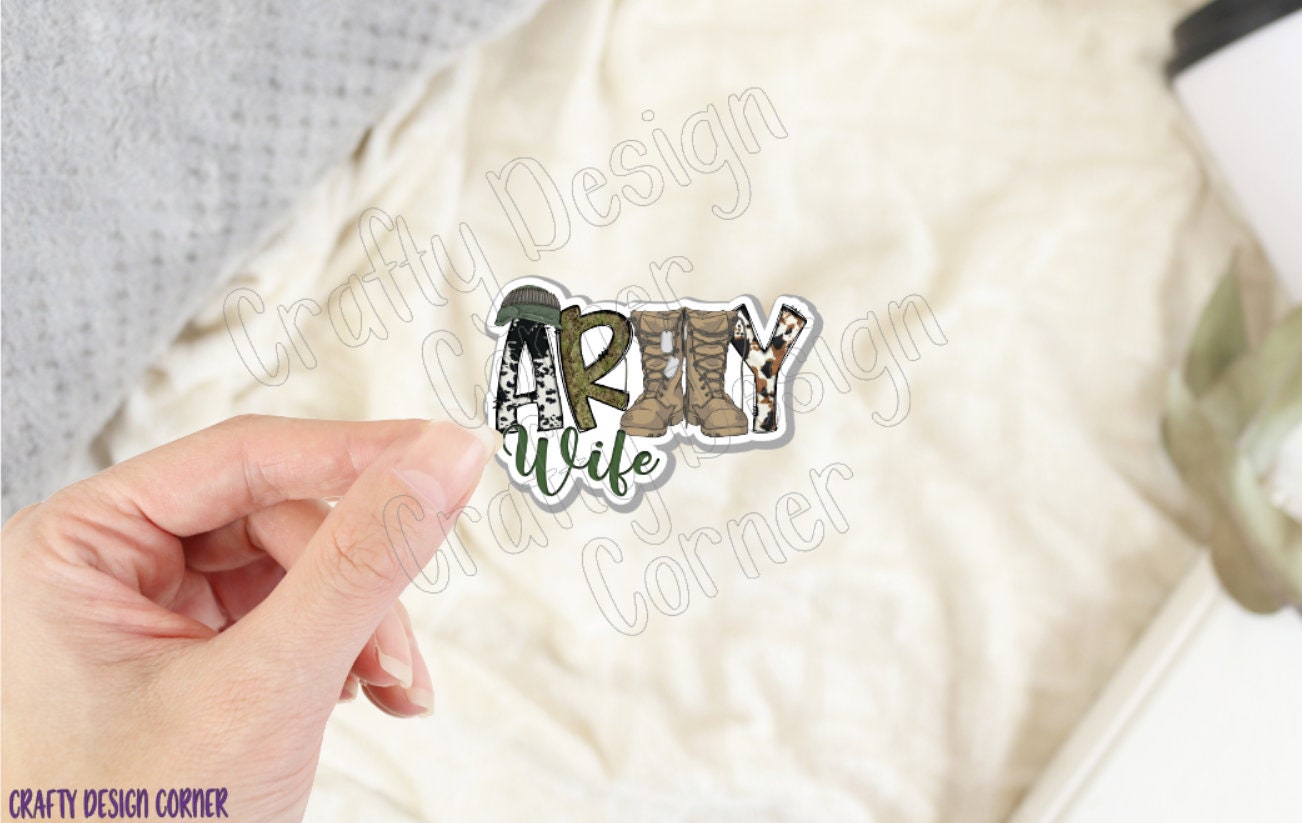 Army Wife STICKER, Military Boots sticker, Laptop sticker, Army sticker, military sticker, Military Wife sticker