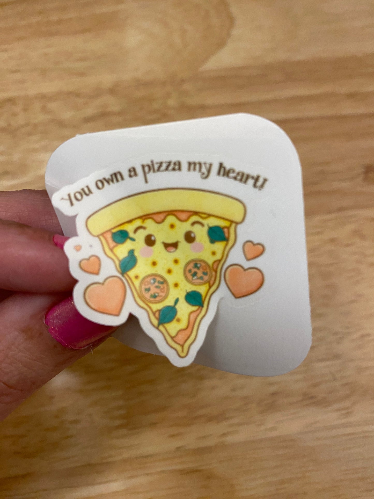 Set of 2 Food Lovers Stickers, Olive you Stickers, Bundle of two love stickers, BOPP Label Paper, You own a Pizza of my heart sticker