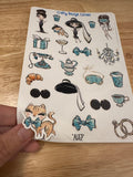 Audrey Hepburn Stickers, Glamour Sticker, Cat Sticker, Cute Coffee Stickers, Cute telephone Stickers, Chandelier Sticker
