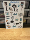 Audrey Hepburn Stickers, Glamour Sticker, Cat Sticker, Cute Coffee Stickers, Cute telephone Stickers, Chandelier Sticker
