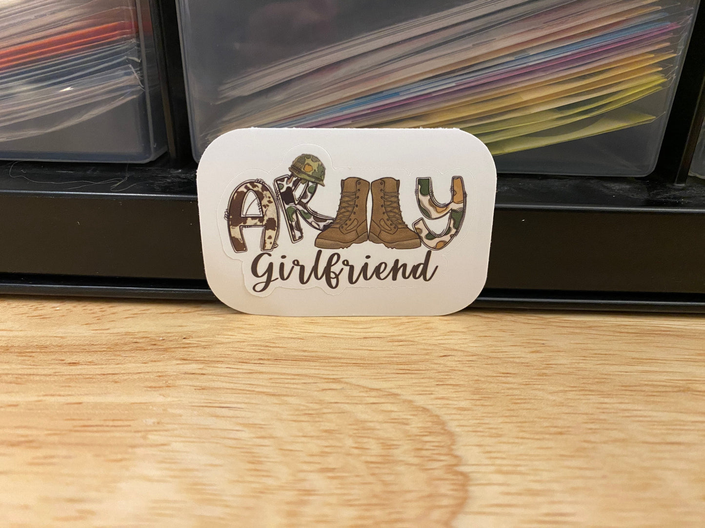Army Girlfriend Sticker, Military Boots sticker, Laptop sticker, Army sticker, military sticker, Military GF sticker