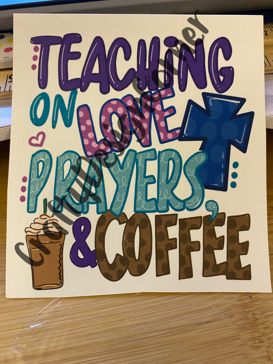 Teaching on Love Prayers and Coffee Clear WATER SLIDE