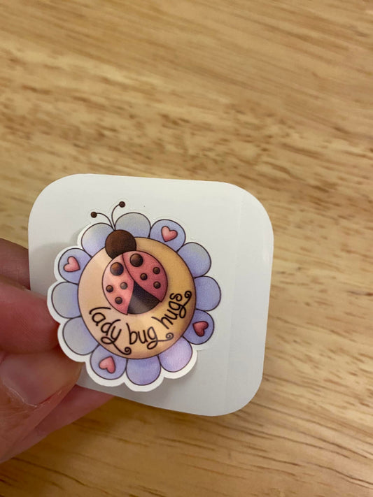 Cute Lady Bug Hugs Sticker