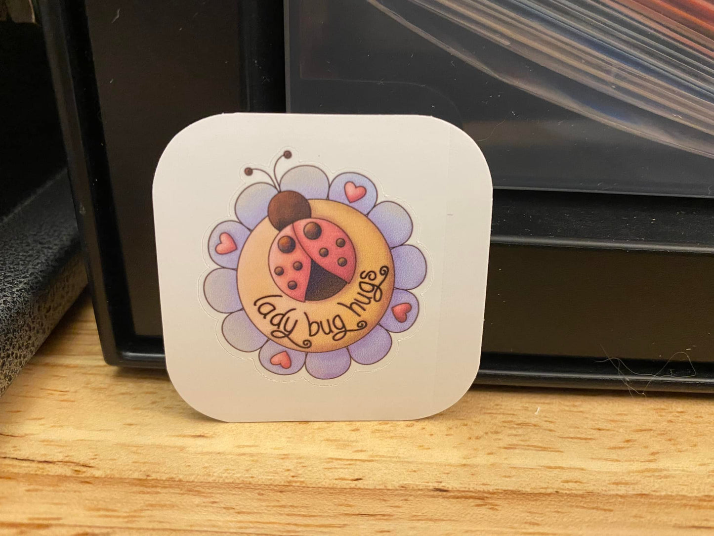 Cute Lady Bug Hugs Sticker