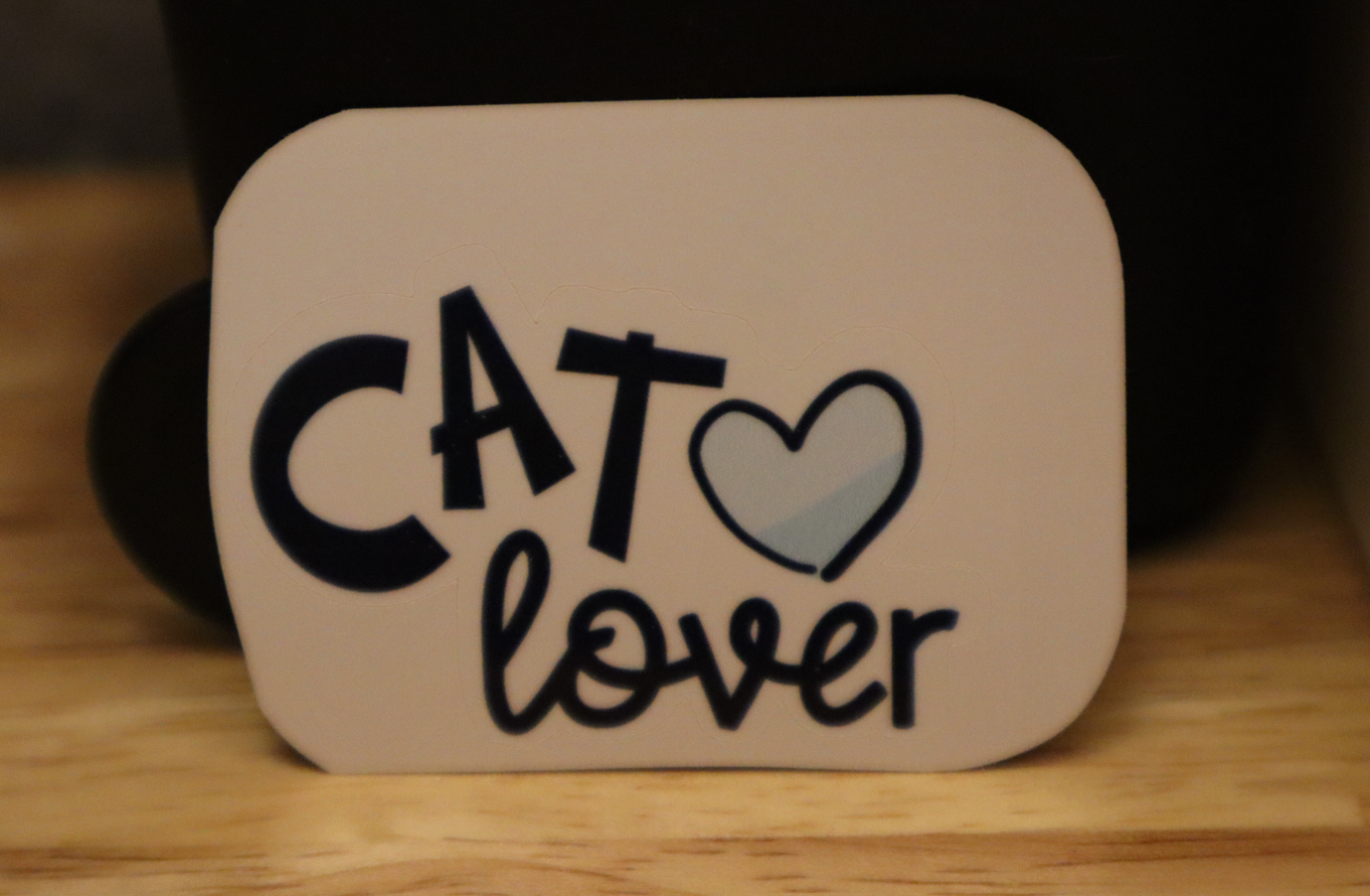 Blue Heart with Cat Lover STICKER
