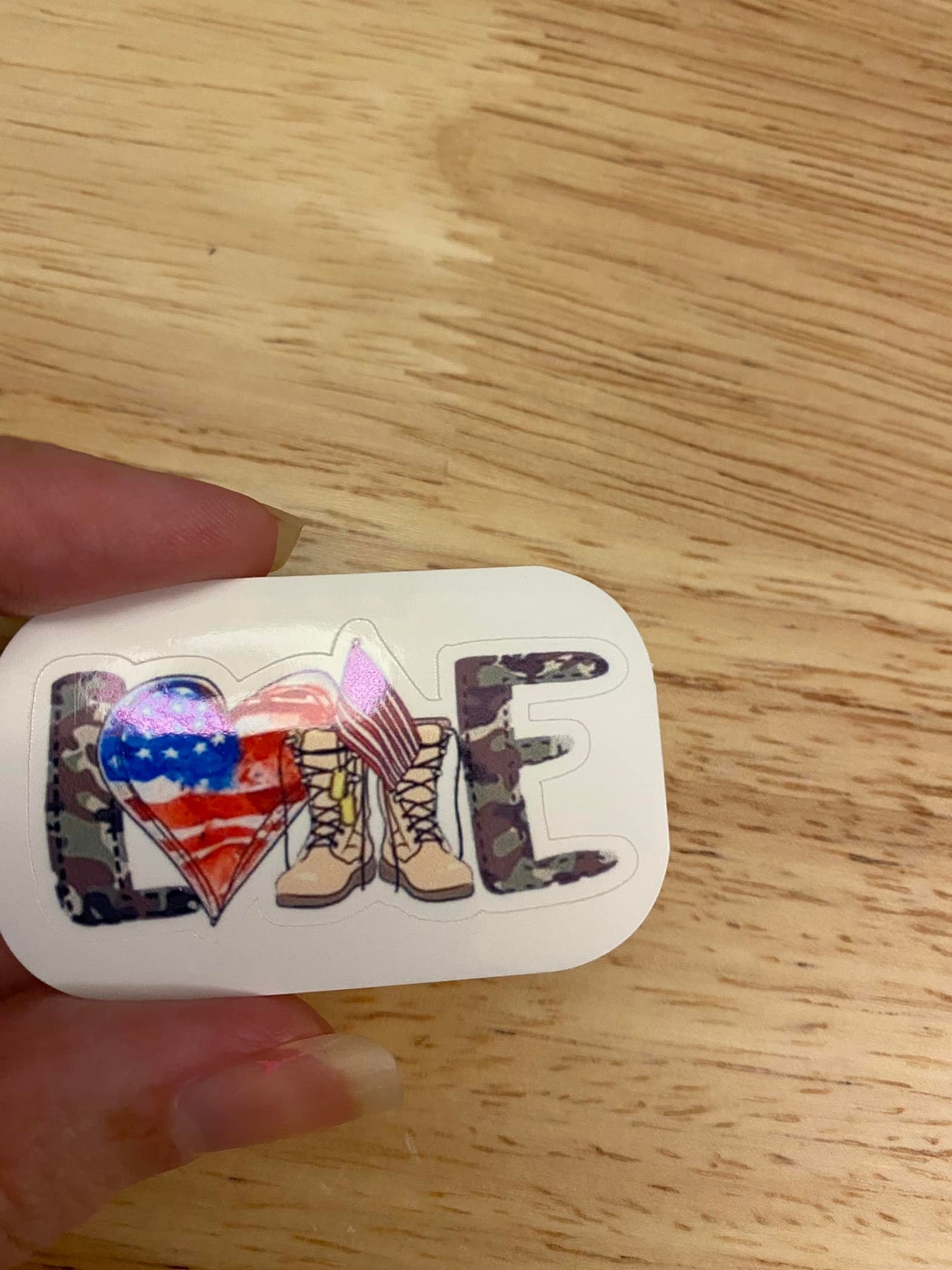 Love Military with Boots and Flags STICKER