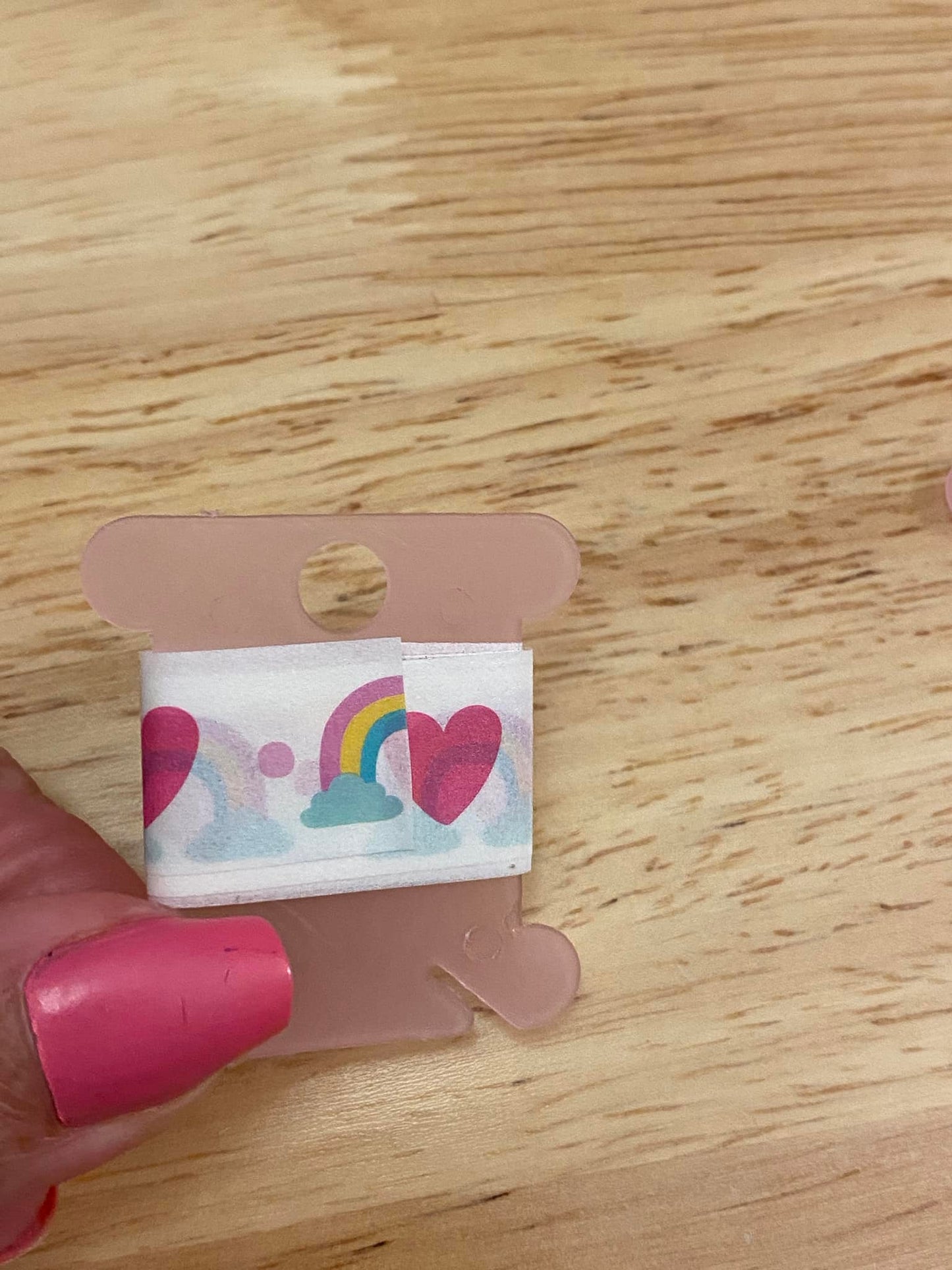 Sample Card of Rainbow Hearts Washi Tape