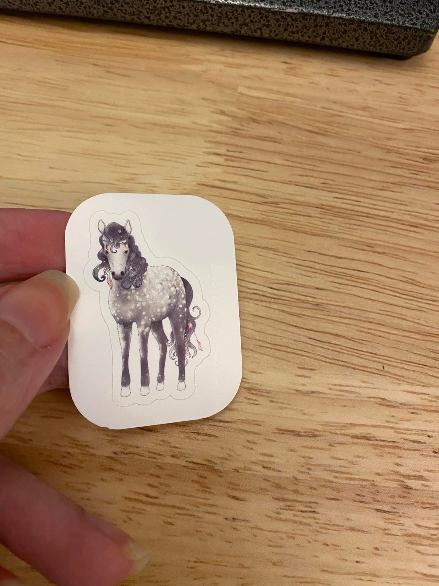 Standing Grey Horse Sticker