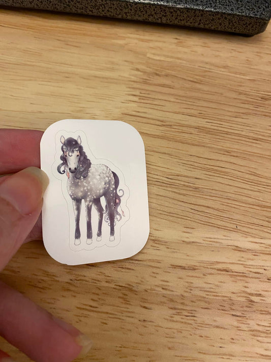 Standing Grey Horse Sticker