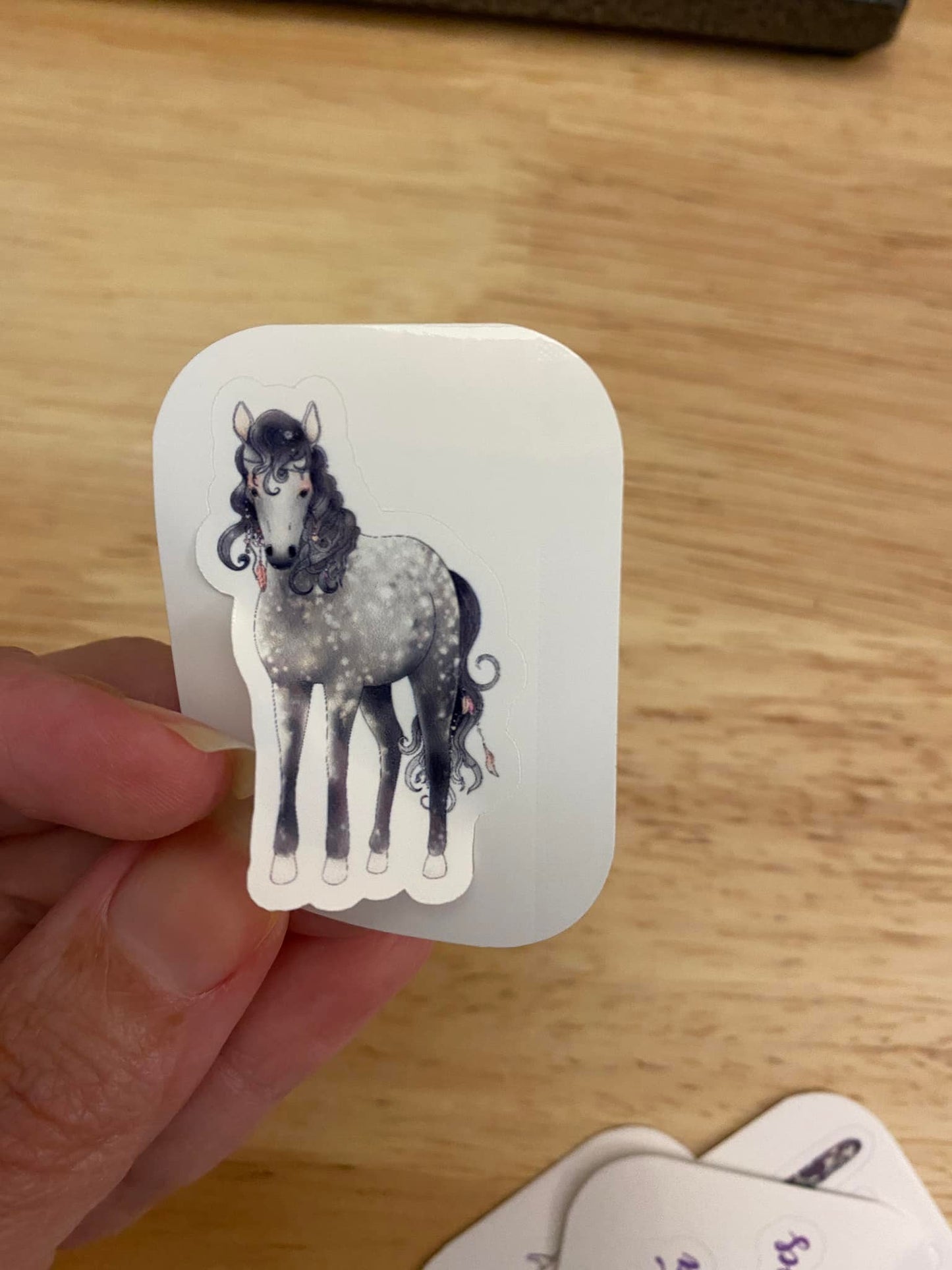 Standing Grey Horse Sticker