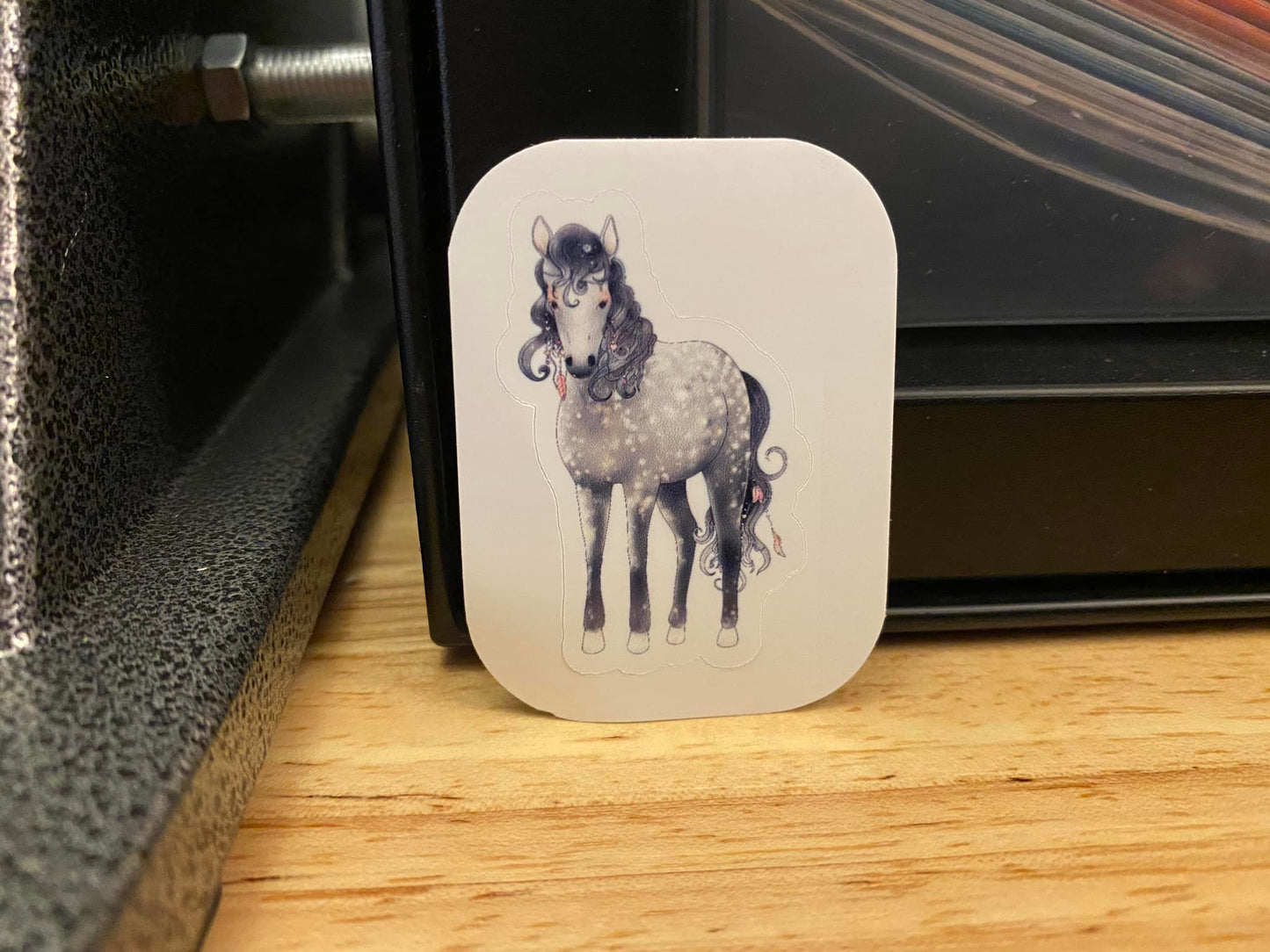 Standing Grey Horse Sticker