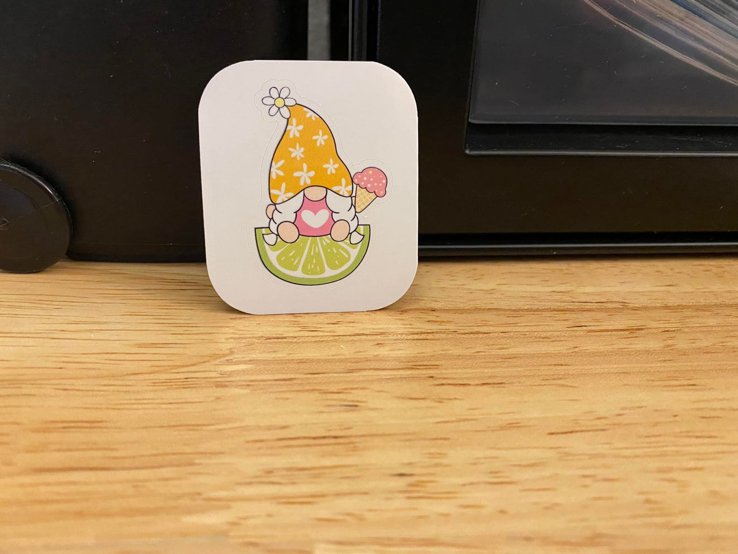 Lime Gnome with pigitails Sticker