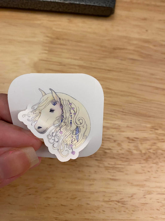White Horse Head Sticker