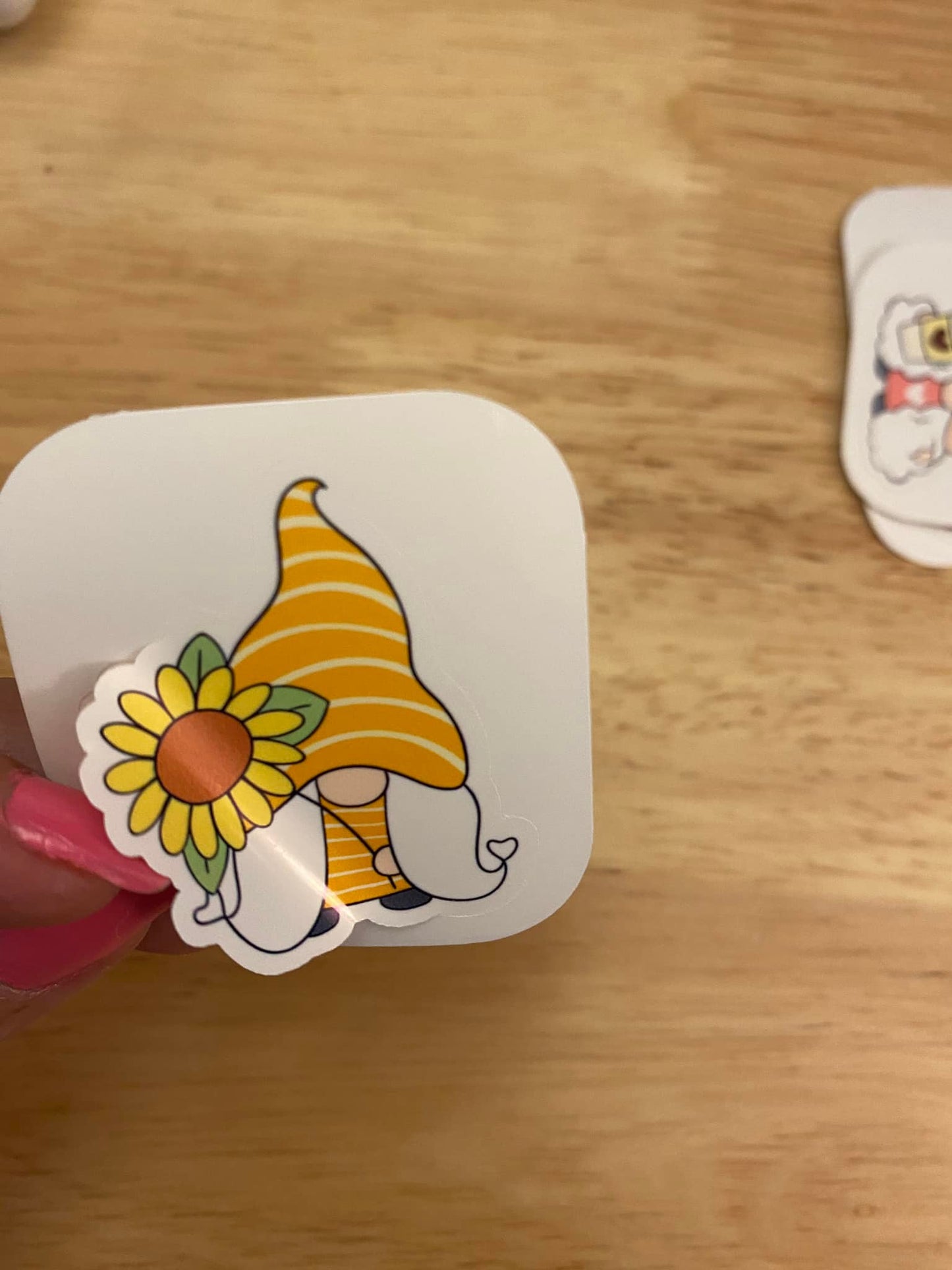 Pigtail Gnome with Sunflower Sticker