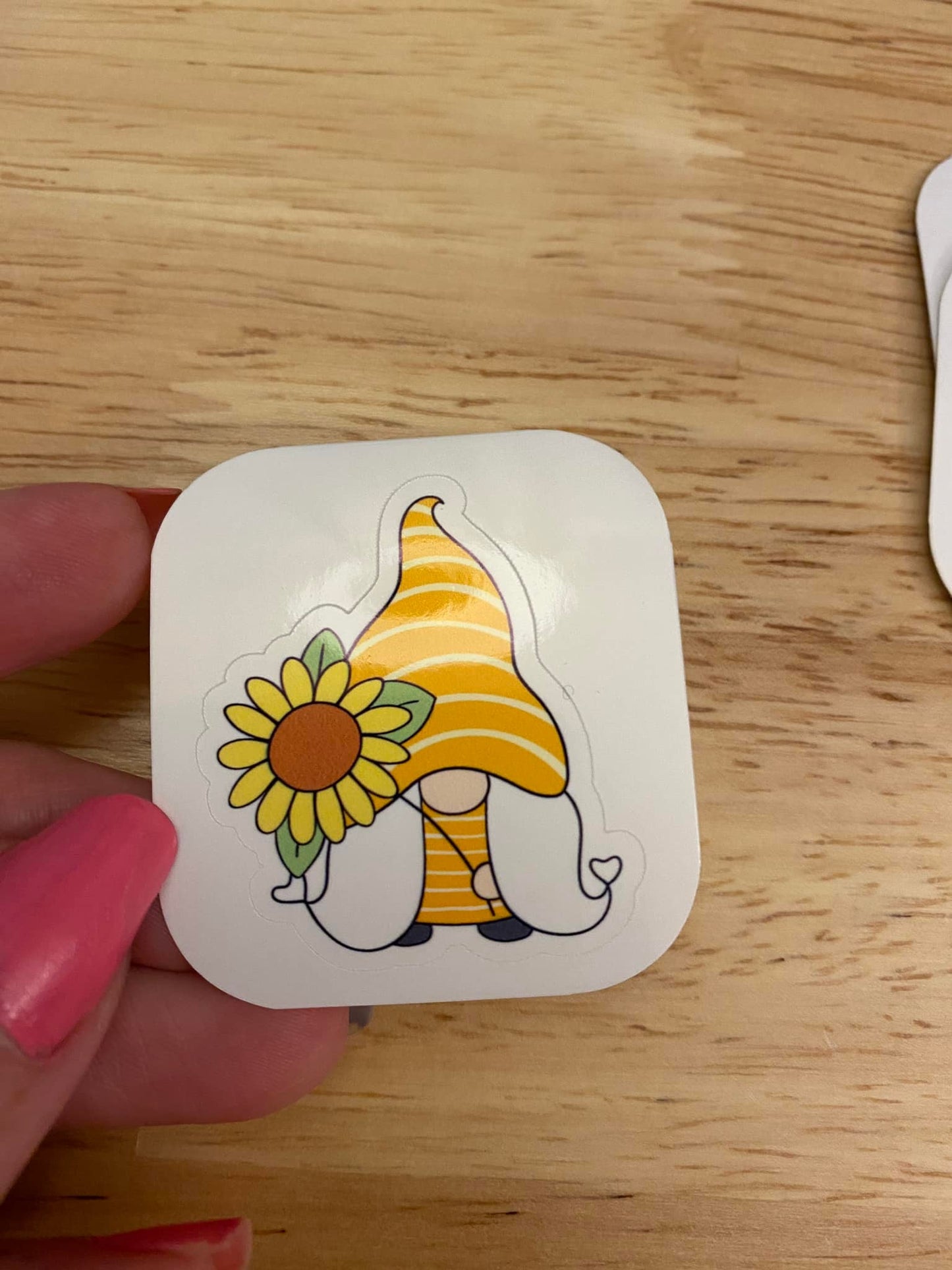 Pigtail Gnome with Sunflower Sticker